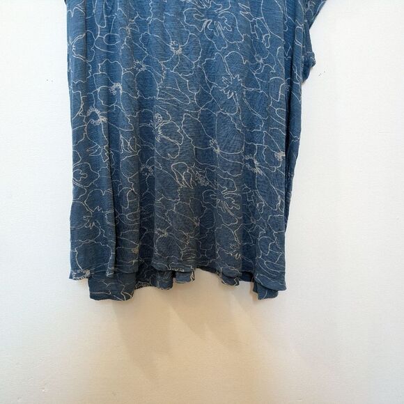 GNW Women's Plus Blue Floral Print Blouse, 100% Rayon, Women's 2X - Picture 9 of 10